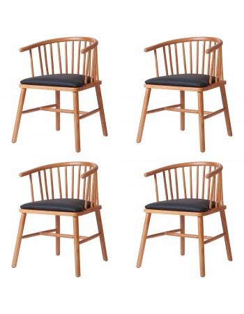 Solid Wood Dining Chair with Padded Seat and Spindle Back | TurcoBazaar GS90006