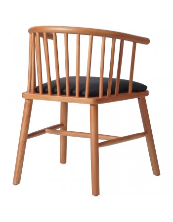 Solid Wood Dining Chair with Padded Seat and Spindle Back | TurcoBazaar GS90006