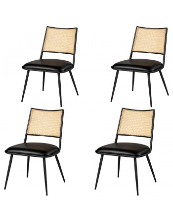 Bistro Rattan Chair with Black Vinyl Seat Round Back | TurcoBazaar GSM1023BLACK Bistro Rattan Chair with Black Vinyl Seat Round Back | TurcoBazaar GSM1023BLACK