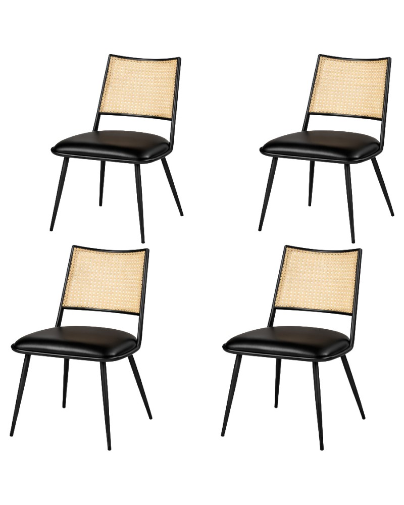 Bistro Rattan Chair with Black Vinyl Seat Round Back | TurcoBazaar GSM1023BLACK Bistro Rattan Chair with Black Vinyl Seat Round Back | TurcoBazaar GSM1023BLACK