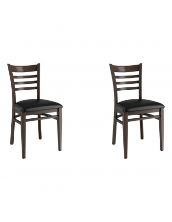 Walnut Wood Chair with Black Vinyl Cushion Seat | TurcoBazaar GSW0005BLACKCUSHION Walnut Wood Chair with Black Vinyl Cushion Seat | TurcoBazaar GSW0005BLACKCUSHION