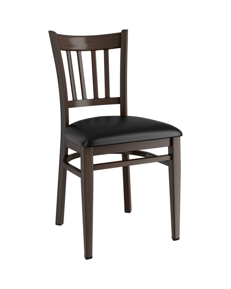 Walnut Wood Chair with Black Vinyl Cushion Seat | TurcoBazaar GSW0008BLACKCUSHION Walnut Wood Chair with Black Vinyl Cushion Seat | TurcoBazaar GSW0008BLACKCUSHION