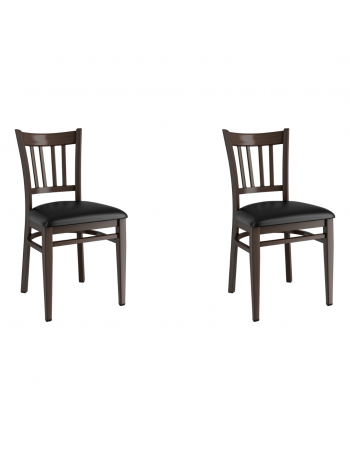 Walnut Wood Chair with Black Vinyl Cushion Seat | TurcoBazaar GSW0008BLACKCUSHION Walnut Wood Chair with Black Vinyl Cushion Seat | TurcoBazaar GSW0008BLACKCUSHION