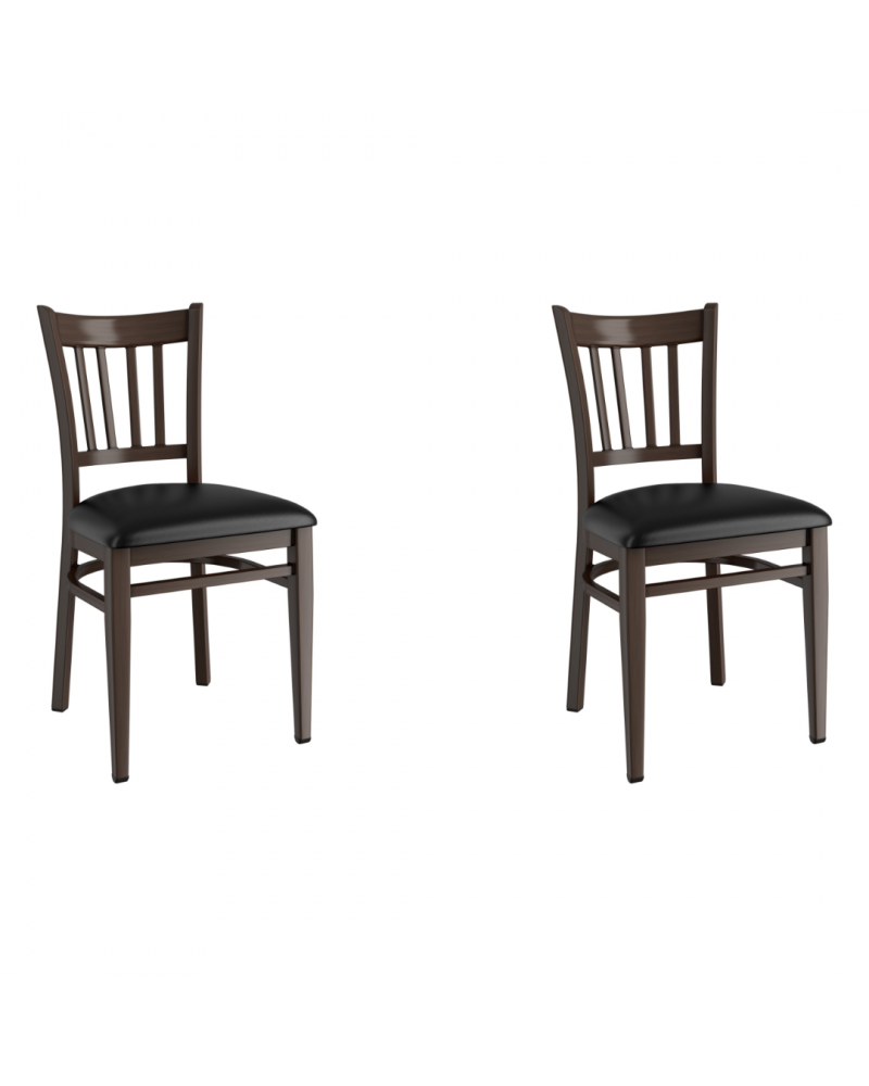 Walnut Wood Chair with Black Vinyl Cushion Seat | TurcoBazaar GSW0008BLACKCUSHION Walnut Wood Chair with Black Vinyl Cushion Seat | TurcoBazaar GSW0008BLACKCUSHION
