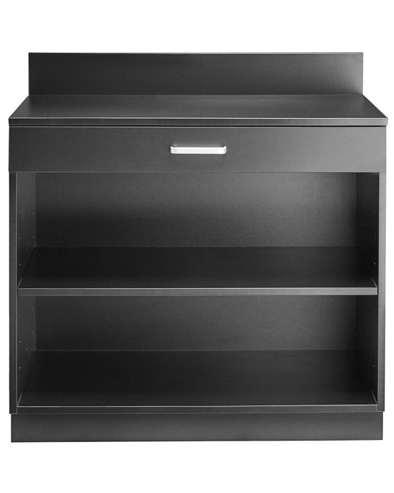 Black Waitress Station with Drawer and Adjustable Shelf 915x610x915mm | TurcoBazaar GSWS003
