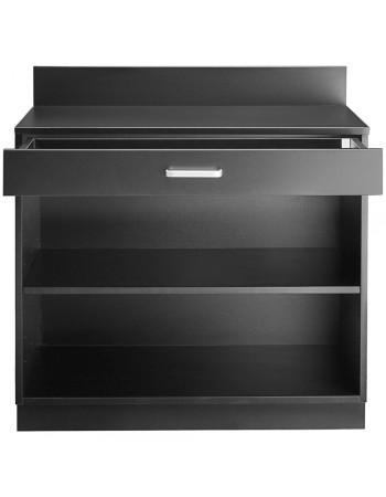 Black Waitress Station with Drawer and Adjustable Shelf 915x610x915mm | TurcoBazaar GSWS003