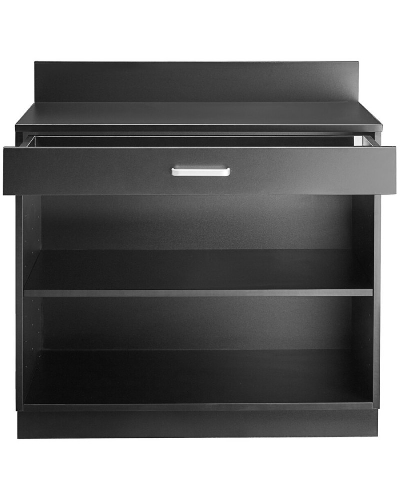 Black Waitress Station with Drawer and Adjustable Shelf 915x610x915mm | TurcoBazaar GSWS003