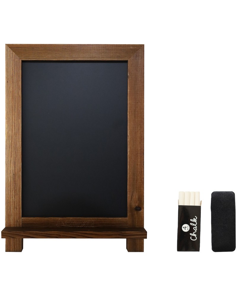 Tabletop Magnetic Chalk Board with Magnetic Surface and Stand Brown Frame 9.5"×14" (241×356mm) | TurcoBazaar GWA306 Tabletop Magnetic Chalk Board with Magnetic Surface and Stand Brown Frame 9.5"×14" (241×356mm) | TurcoBazaar GWA306