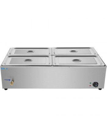 Commercial XL Bain Marie with Drain Tap 4xGN1/1 1100x700x280mm | TurcoBazaar HB4XL Commercial XL Bain Marie with Drain Tap 4xGN1/1 1100x700x280mm | TurcoBazaar HB4XL