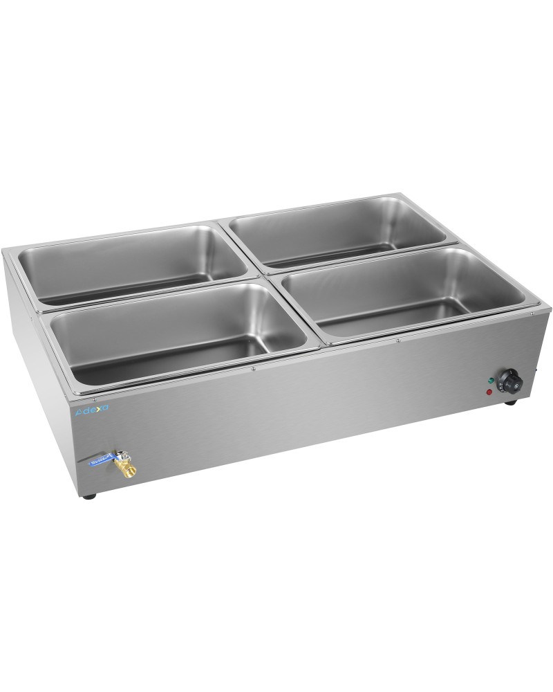 Commercial XL Bain Marie with Drain Tap 4xGN1/1 1100x700x280mm | TurcoBazaar HB4XL Commercial XL Bain Marie with Drain Tap 4xGN1/1 1100x700x280mm | TurcoBazaar HB4XL