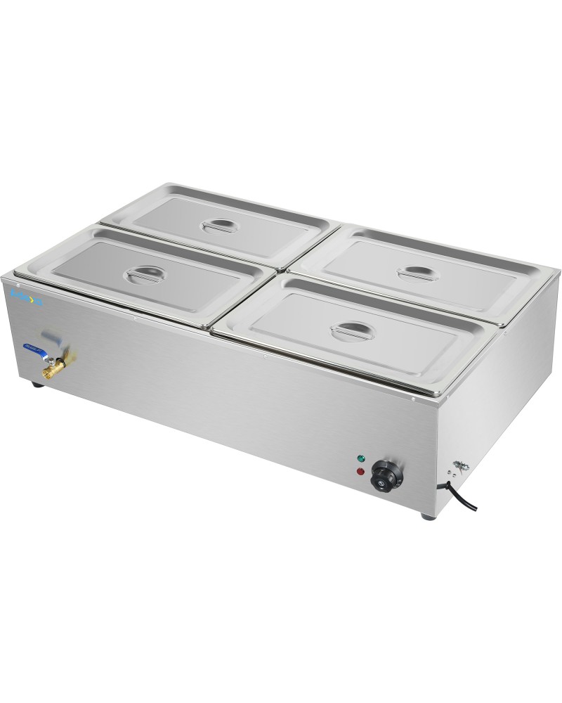 Commercial XL Bain Marie with Drain Tap 4xGN1/1 1100x700x280mm | TurcoBazaar HB4XL Commercial XL Bain Marie with Drain Tap 4xGN1/1 1100x700x280mm | TurcoBazaar HB4XL