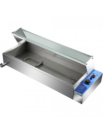 Commercial Bain Marie with Glass top sneeze guard 3xGN1/2 | TurcoBazaar HBM23 Commercial Bain Marie with Glass top sneeze guard 3xGN1/2 | TurcoBazaar HBM23