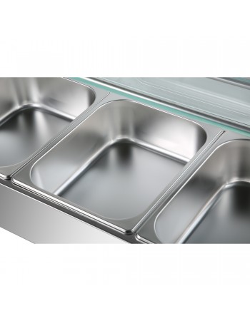 Commercial Bain Marie with Glass top sneeze guard 3xGN1/2 | TurcoBazaar HBM23 Commercial Bain Marie with Glass top sneeze guard 3xGN1/2 | TurcoBazaar HBM23