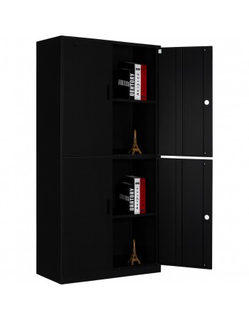 Professional Double Filing Cabinet 900x390x1800mm Black | TurcoBazaar HDW04BLACK