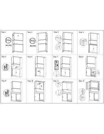 Professional Knock-Down Double Metal Storage Cabinet Wooden Effect Dark Gray 900x390x1800mm | TurcoBazaar HDWCK04