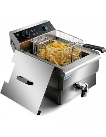 Commercial Fryer Single Electric 10 litre 3kW Countertop Drainage tap | TurcoBazaar HEF101V