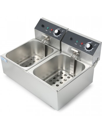Commercial Fryer Double Electric 2x6 litre 5kW Countertop | TurcoBazaar HEF82A Commercial Fryer Double Electric 2x6 litre 5kW Countertop | TurcoBazaar HEF82A