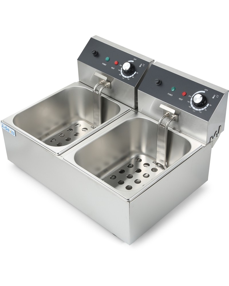 Commercial Fryer Double Electric 2x6 litre 5kW Countertop | TurcoBazaar HEF82A Commercial Fryer Double Electric 2x6 litre 5kW Countertop | TurcoBazaar HEF82A