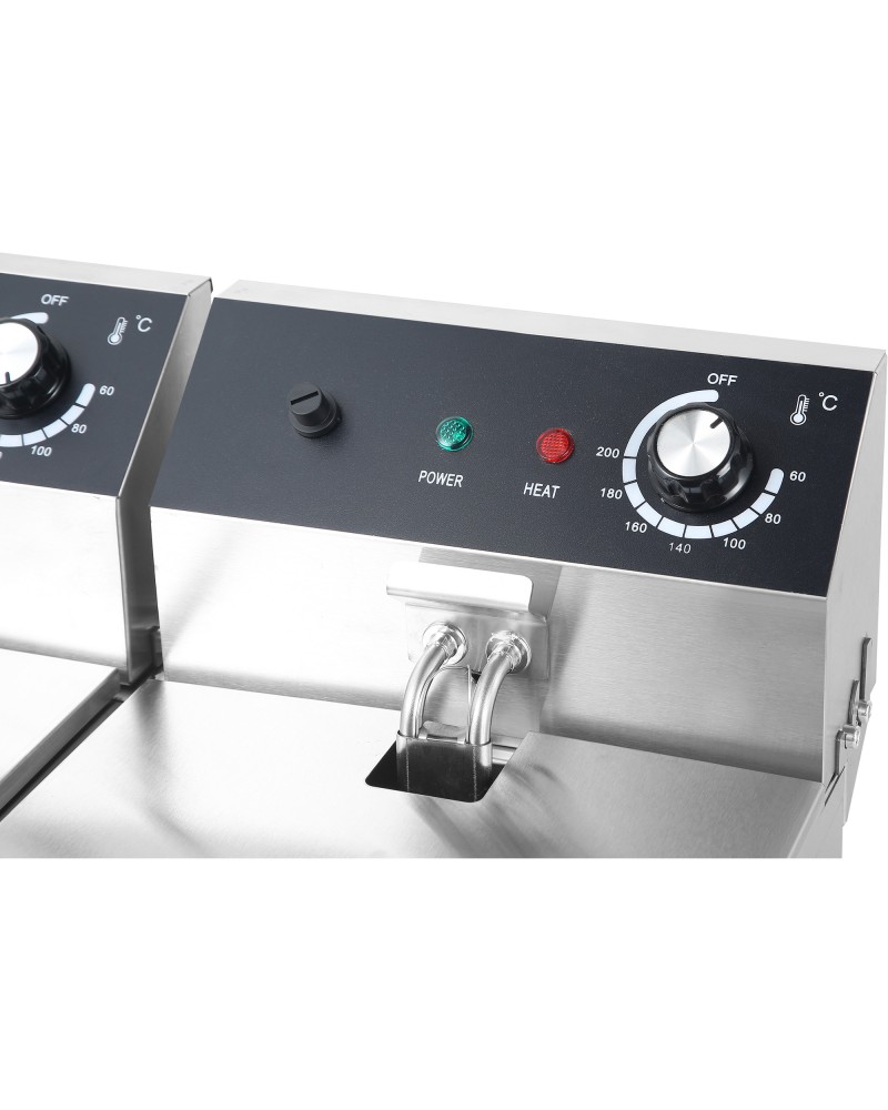 Commercial Fryer Double Electric 2x6 litre 5kW Countertop | TurcoBazaar HEF82A Commercial Fryer Double Electric 2x6 litre 5kW Countertop | TurcoBazaar HEF82A