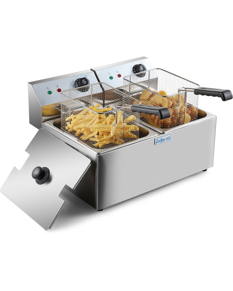 Commercial Fryer Double Electric 2 x 8 litre 6.5kW Countertop | TurcoBazaar HEF8L2 Commercial Fryer Double Electric 2 x 8 litre 6.5kW Countertop | TurcoBazaar HEF8L2