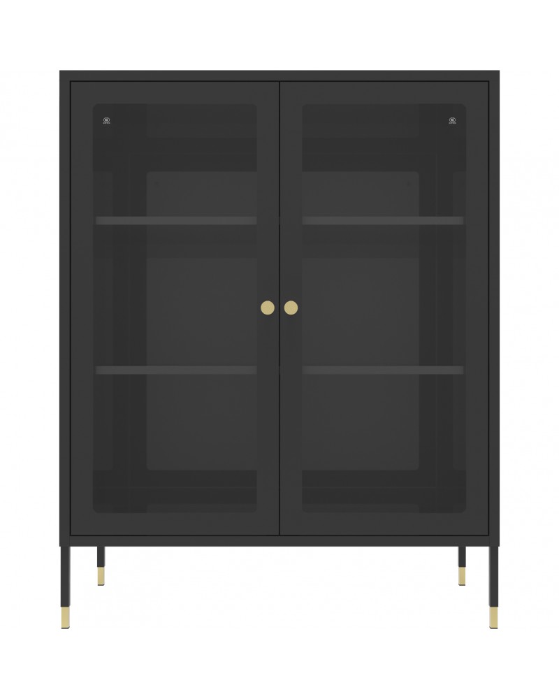 Metal Storage Cabinet 2 Glass doors & 2 Shelves 800x400x1015mm Black | TurcoBazaar HMA10 Metal Storage Cabinet 2 Glass doors & 2 Shelves 800x400x1015mm Black | TurcoBazaar HMA10
