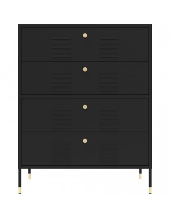 Metal Storage Cabinet 4 Drawers 800x400x1015mm Black | TurcoBazaar HMA14