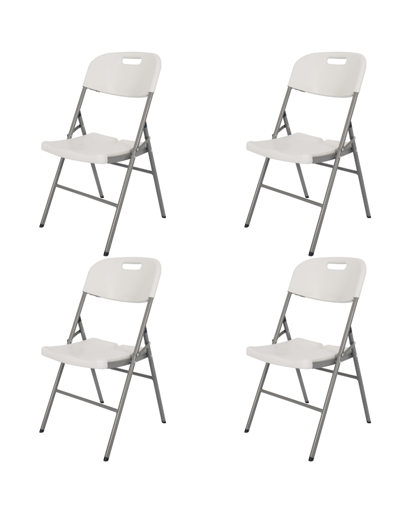Folding Chairs White Plastic - Set of 4 | TurcoBazaar HQY52 Folding Chairs White Plastic - Set of 4 | TurcoBazaar HQY52