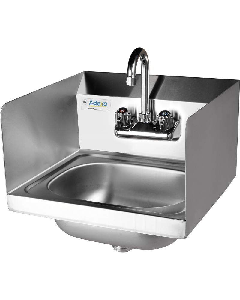 Wall mounted Hand Sink Wall mounted faucet Side splash Stainless steel | TurcoBazaar HS15SP