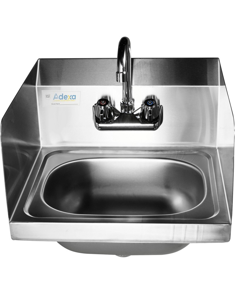 Wall mounted Hand Sink Wall mounted faucet Side splash Stainless steel | TurcoBazaar HS15SP