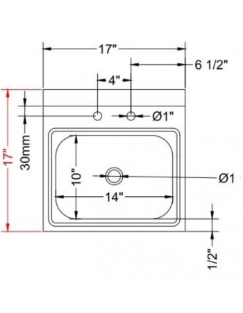 Wall mounted Hand Sink Deck mounted faucet Stainless steel | TurcoBazaar HS17DH