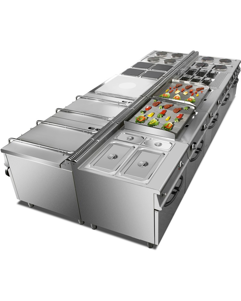 Professional Electric Griddle with Cabinet Base 12kW Smooth/Ribbed 900mm Depth | TurcoBazaar HER906A