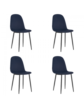 Bistro Dining Chair Black Fabric Indoors & Outdoors 440x520x875mm - Set of 4 | TurcoBazaar HYDC001VBLACK