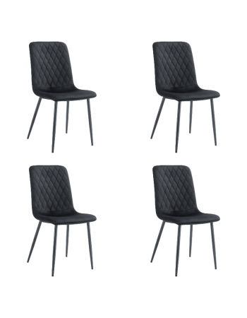 Bistro Dining Chair Black Velvet Fabric Diamond Stitching Indoors & Outdoors 440x530x930mm | TurcoBazaar HYDC008BLACK Bistro Dining Chair Black Velvet Fabric Diamond Stitching Indoors & Outdoors 440x530x930mm | TurcoBazaar HYDC008BLACK