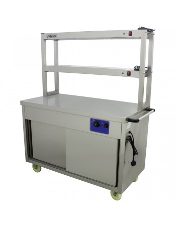 Mobile Flat Top Hot Cupboard with 2 tier Heated Gantry 1200mm | TurcoBazaar HYH12HD