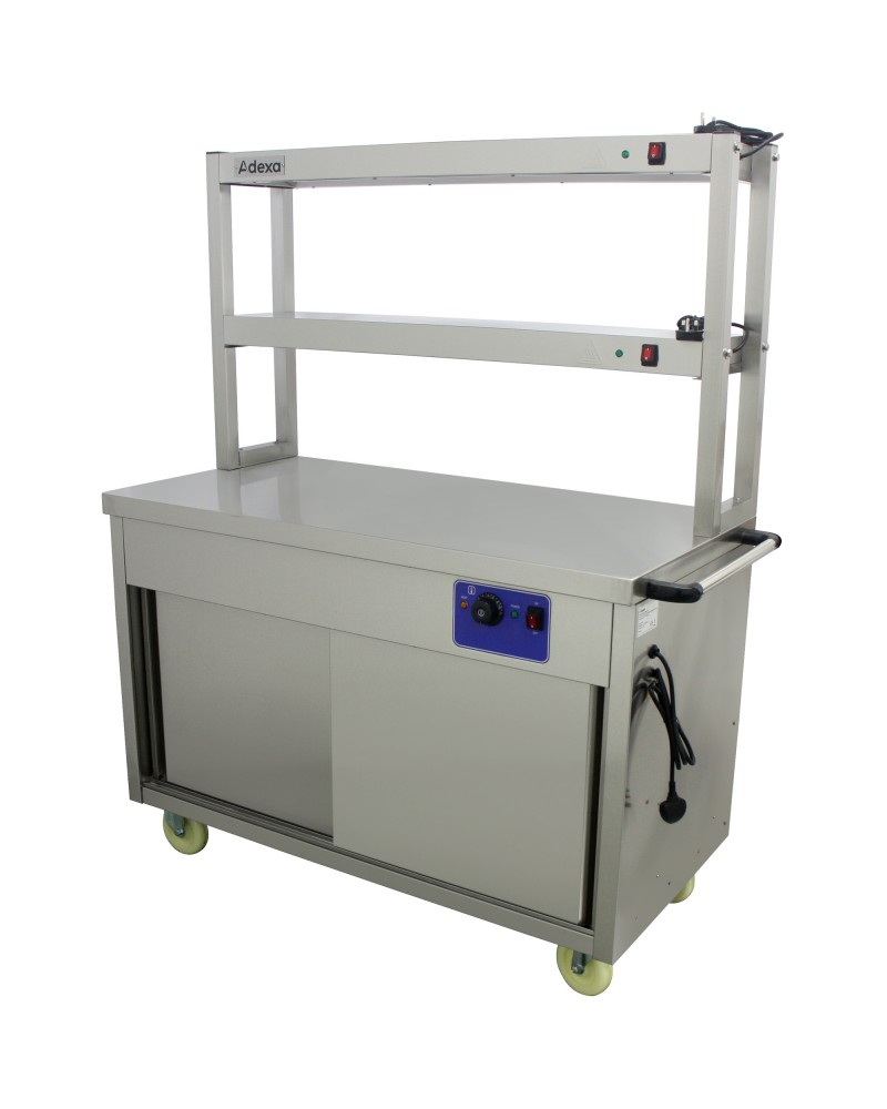 Mobile Flat Top Hot Cupboard with 2 tier Heated Gantry 1200mm | TurcoBazaar HYH12HD