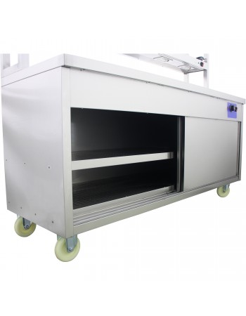 Mobile Flat Top Hot Cupboard with 2 tier Heated Gantry 1800mm | TurcoBazaar HYH18HD