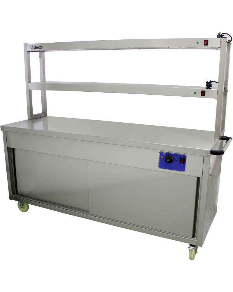 Mobile Flat Top Hot Cupboard with 2 tier Heated Gantry 1800mm | TurcoBazaar HYH18HD