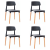 Bistro Dining Chair PP Seat with Beech Wood Legs Black - Set of 4 | TurcoBazaar HYL088