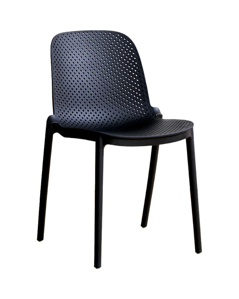 Bistro Dining Chair Plastic Black Indoors & Outdoors 440x545x815mm - Set of 4 | TurcoBazaar HYPP26BLACK