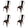 Vintage Industrial Metal Dining Bistro Chair Bronze Finish - Set of 4 | TurcoBazaar HYX5031BRONZE