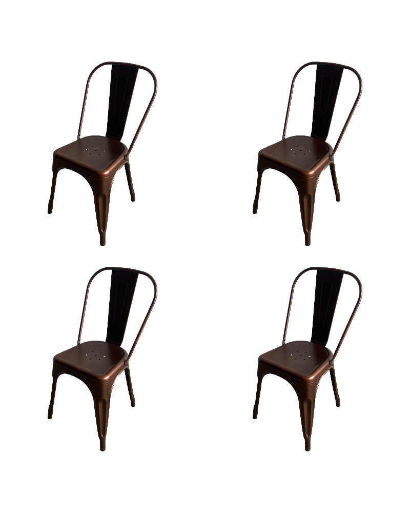 Vintage Industrial Metal Dining Bistro Chair Bronze Finish - Set of 4 | TurcoBazaar HYX5031BRONZE Vintage Industrial Metal Dining Bistro Chair Bronze Finish - Set of 4 | TurcoBazaar HYX5031BRONZE