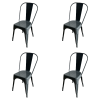 Vintage Industrial Metal Dining Bistro Chair Steel Gray Finish - Set of 4 | TurcoBazaar HYX5031STEELGRAY