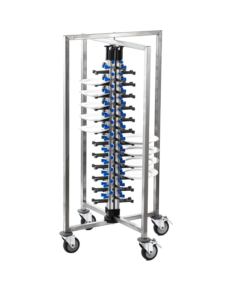 Commercial 48-Plate Mobile Plate Rack 730x730x1260mm | TurcoBazaar JWDC48