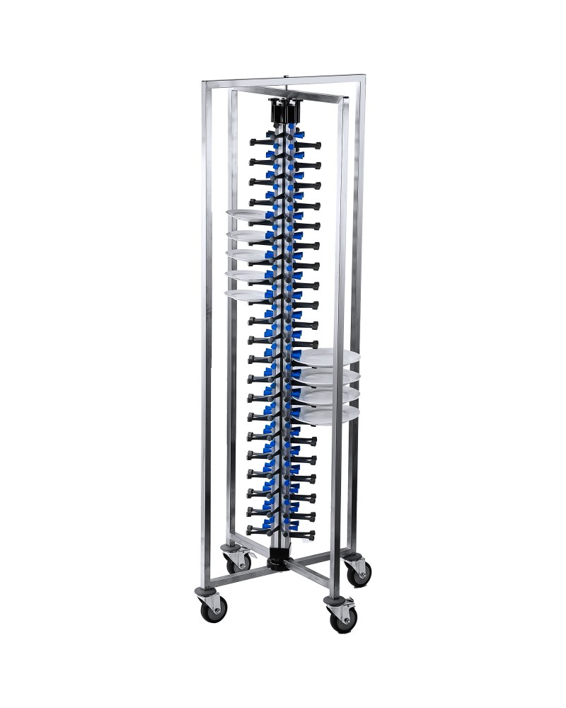 Commercial 84-Plate Mobile Plate Rack 730x730x1910mm | TurcoBazaar JWDC84