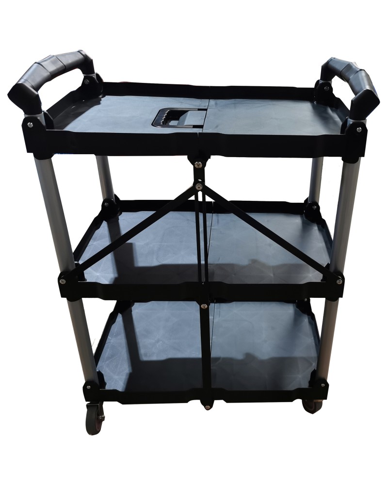 Professional Folding Utility Trolley 3 tier Black 651x392x832mm | TurcoBazaar JYFUC02
