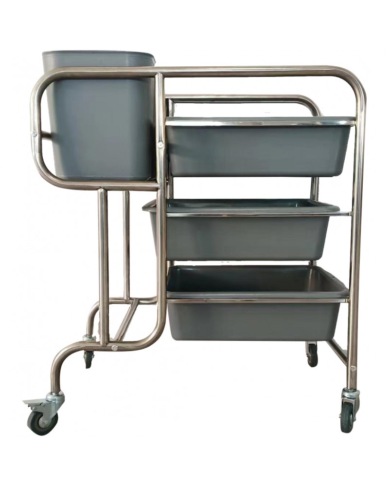 Professional Stainless Steel Bussing Trolley 800x460x950mm | TurcoBazaar JYXRC0472