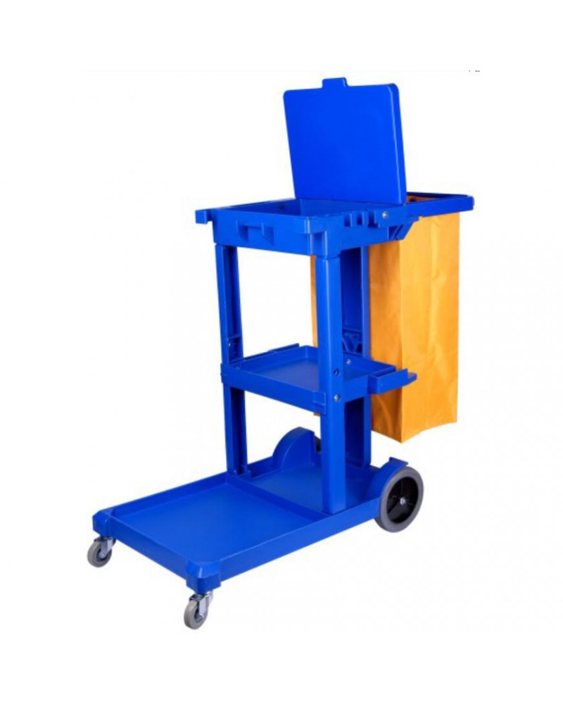 Professional Janitor/Cleaning Trolley Blue with Lid 1200x520x990mm | TurcoBazaar JYXMC302