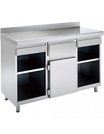Commercial Stainless Steel Tall Coffee Station Table with Drawer 1500×600×1150mm | TurcoBazaar KFT1561