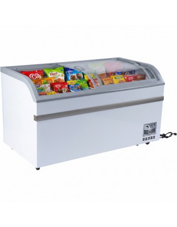 Commercial Horizontal Display Freezer 500 Litres 2 Glass Doors 5 Shelves 1475x757x858mm Ventilated Cooling | TurcoBazaar KOBE214