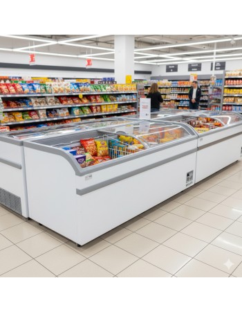 Commercial Horizontal Display Freezer 500 Litres 2 Glass Doors 5 Shelves 1475x757x858mm Ventilated Cooling | TurcoBazaar KOBE214 Commercial Horizontal Display Freezer 500 Litres 2 Glass Doors 5 Shelves 1475x757x858mm Ventilated Cooling | TurcoBazaar KOBE214